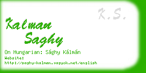 kalman saghy business card